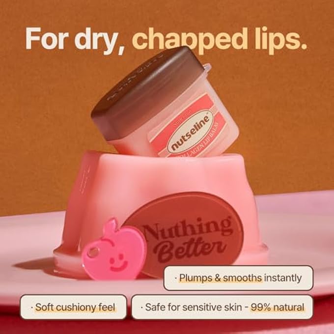 nutseline SUPER NUT COLLAGEN KEYRING LIP BALM 11ML  3-IN-1 LIP CARE KOREAN SKIN CARE, PLUMPS & FIRMS LIPS, COLLAGEN-BOOSTING, SHEA BUTTER FORMULA FOR HYDRATION & SMOOTHNESS, PORTABLE KEYRING DESIGN - Image 3